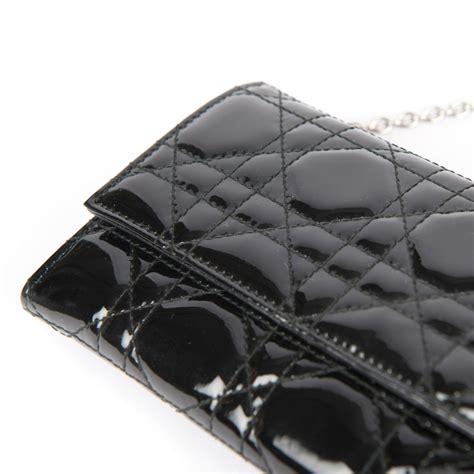 dior patent wallet on chain|christian dior wallets for women.